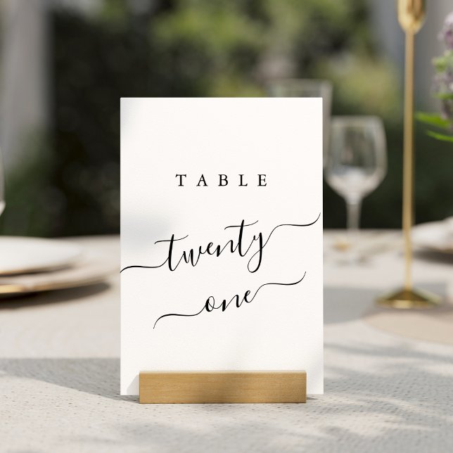 Carte de numéro de table Simple Elegant Black Call (Créateur téléchargé)