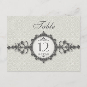 Carte de numéro de table Taupe de la gamme Art Déc