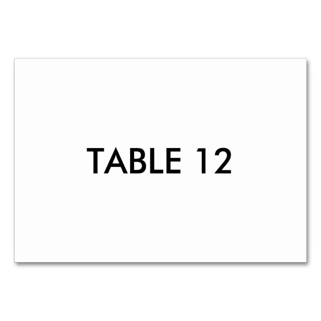 Carte de numéro de table unique pour la célébratio (Devant)