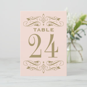 Carte de numéro de table Vintage Blush Antique Flo