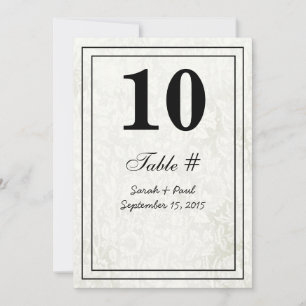 Carte de numéro de table vintage Floral Mariage da