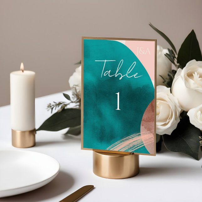 Carte de numéro de table WATERCOLOR ABSTRAITE (Créateur téléchargé)