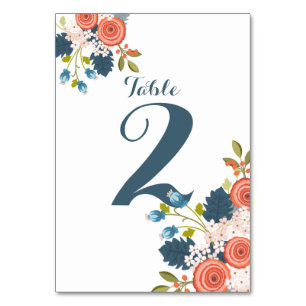 Carte de numéro de table Wild Garden Floral Mariag