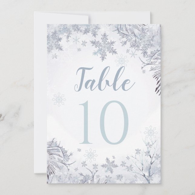 Carte de numéro de table Winter Wonland (Devant)
