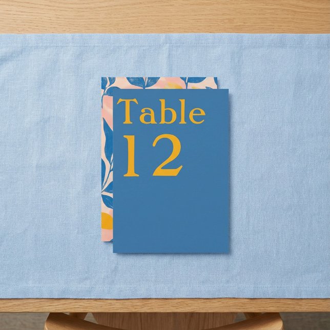 Carte de numéro de tableau botanique moderne (Modern Botanical leafy Table Number Card.)