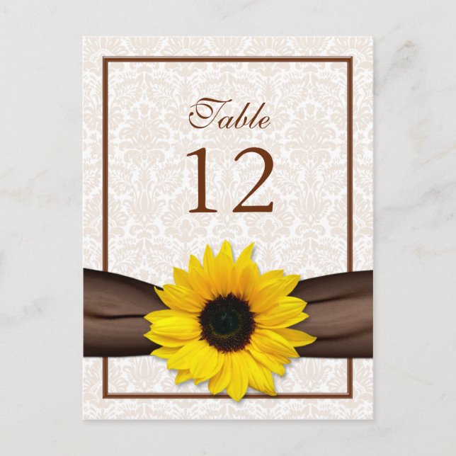 Carte de numéro de tableau de couleur de Tournesol (Devant)