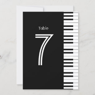 Carte de numéro de tableau de la clé de piano des 