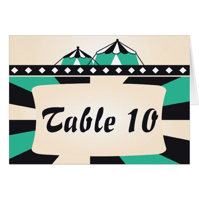 Carte de numéro de tableau de Mariage de cirque -  (Devant Horizontal)