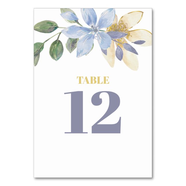 Carte de numéro de tableau florale élégante couleu (Par défaut)