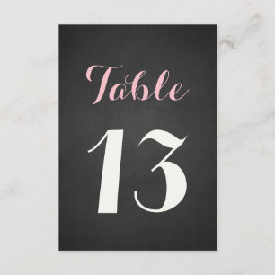 Carte de numéros de table à l'ardoise écriture ros