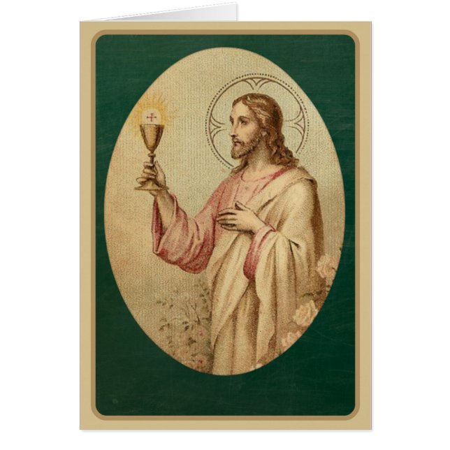 Carte de offre de masse catholique de coeur sacré (Devant)