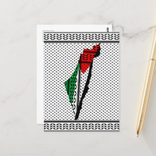 Carte de Palestine avec drapeau et Motif Keffiyeg