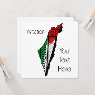 Carte de Palestine avec drapeau et Motif Keffiyeg
