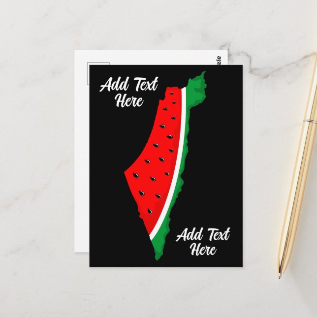 Carte de Palestine Watermelon Symbole de la libert (Devant/Arrière en situation)