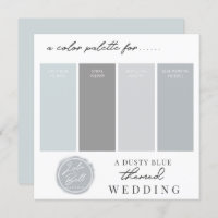 Carte de palette de couleurs combinées Bleu Poussi