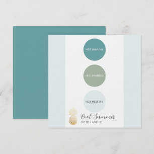 Carte de palette de couleurs cool été