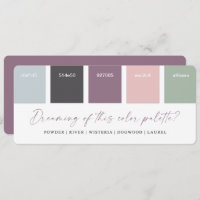 Carte de Palette de Couleurs de Mariage 2021 Viole