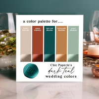 Carte de palette de couleurs de mariage audacieuse