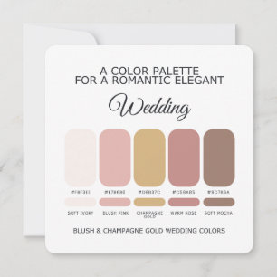 Carte de Palette de Couleurs de Mariage Champagne