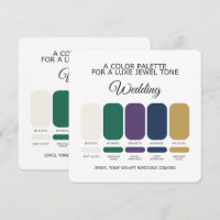 Carte de Palette de Couleurs de Mariage Luxe Bijou