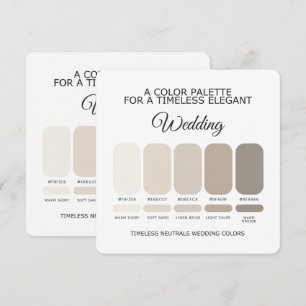 Carte de Palette de Couleurs de Mariage Neutres