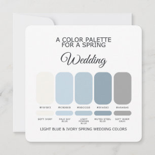 Carte de Palette de Couleurs de Mariage Printanièr