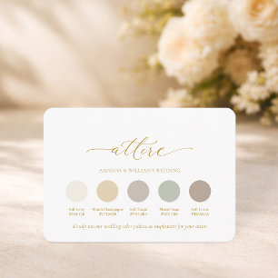 Carte de palette de couleurs de tenue de mariage é