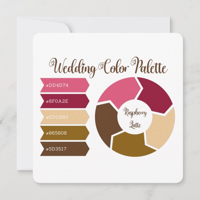 Carte de palette de couleurs mariage avec codes de (Devant)