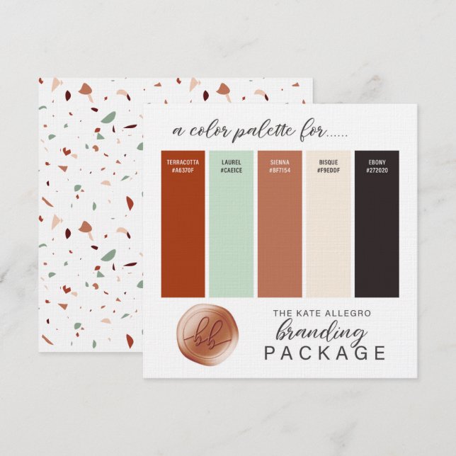 Carte de palette de couleurs Terracotta Beige Sien (Devant / Derrière)