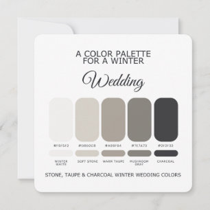 Carte de Palette de Mariage d'Hiver Charbon Taupe