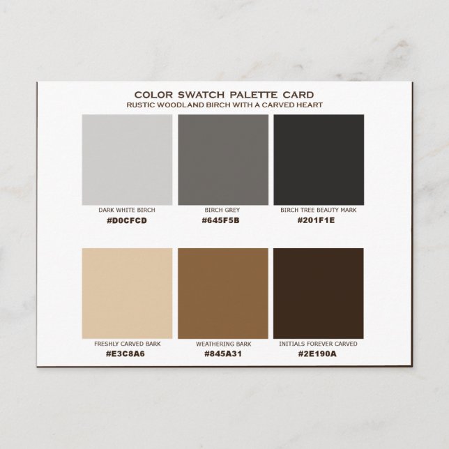 Carte de palette de nuances de couleur mariage du  (Devant)