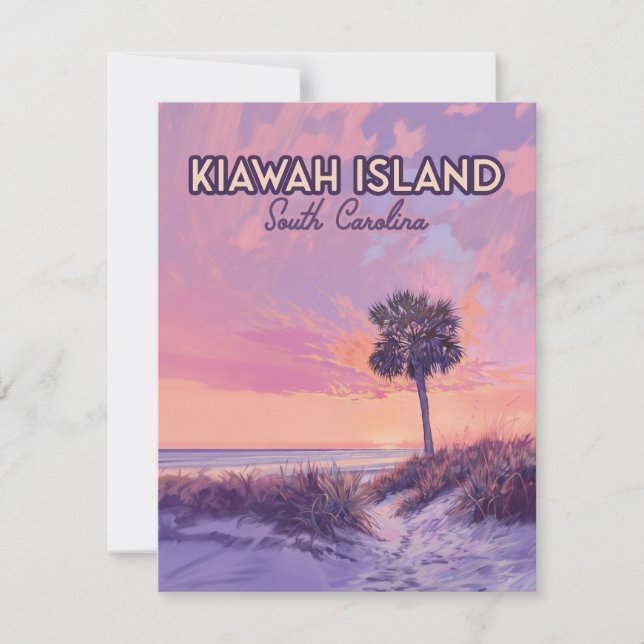 Carte de palmier de plage de l'île de Kiawah en Ca (Devant)