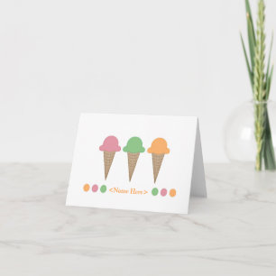 Carte de papeterie à la crème glacée