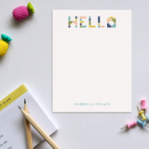 Carte de papeterie colorée Bonjour pour enfants
