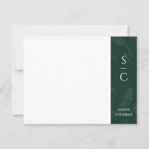 Carte de papier à lettres à ruban marbré - Vert