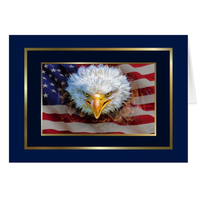 Carte de papier à lettres d'aigle patriotique (Devant horizontal)