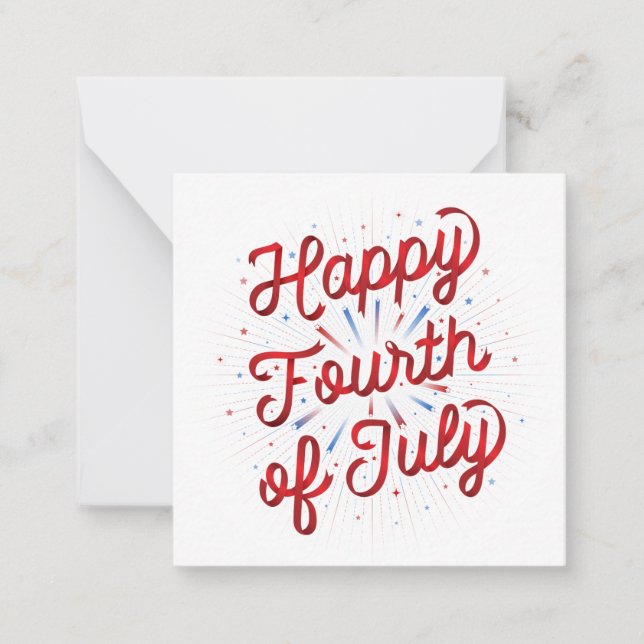 Carte de papier à lettres Happy 4 juillet (rouge) (Devant)