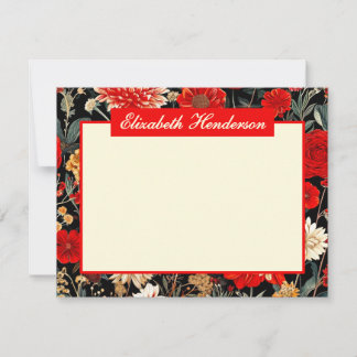 Carte de papier à lettres horizontale A6 rouge et