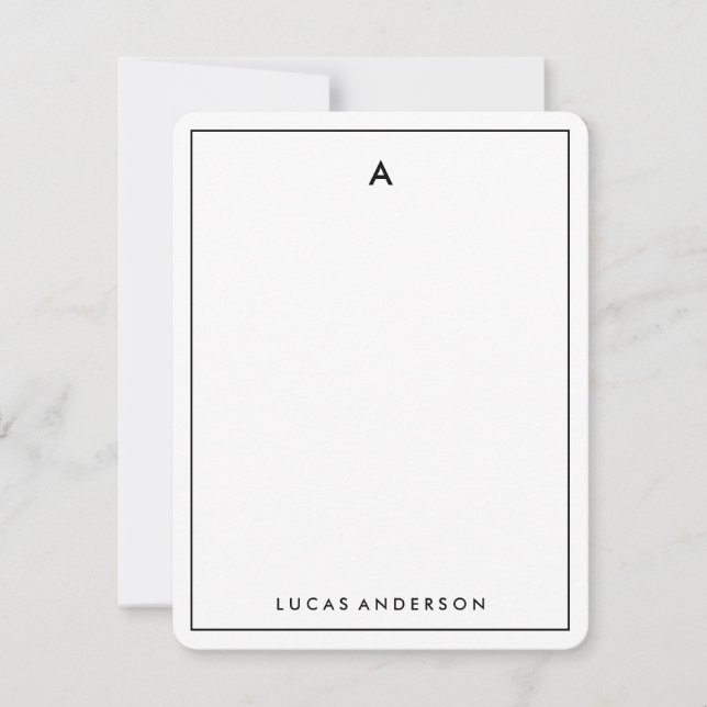 Carte de papier à lettres Monogramme moderne (Devant)