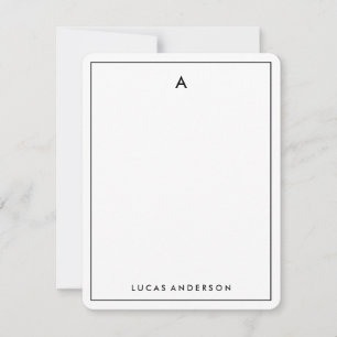 Carte de papier à lettres Monogramme moderne