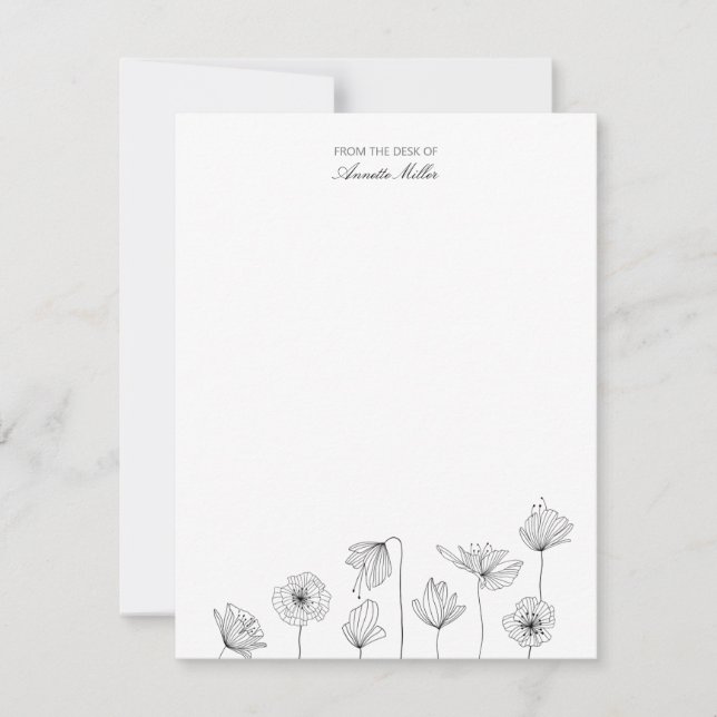 Carte de papier à lettres personnalisée à la flora (Devant)