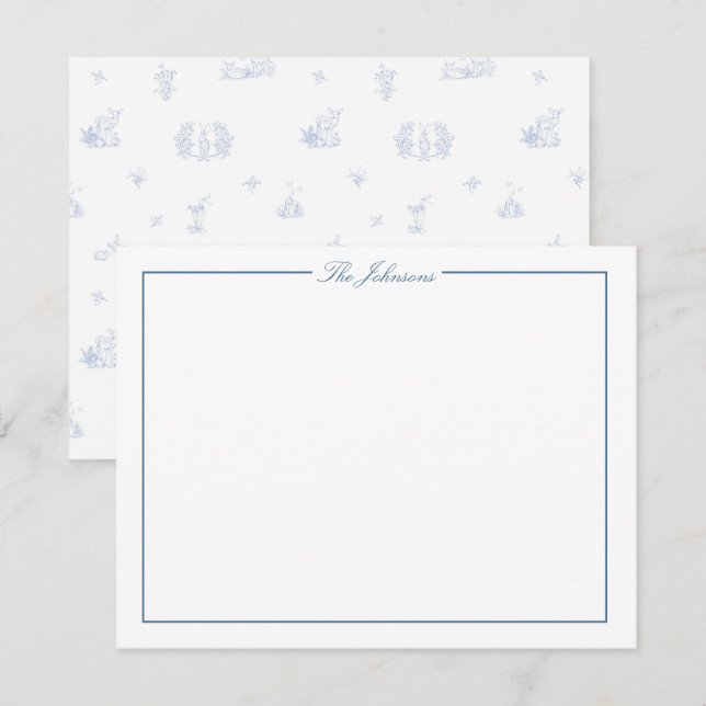 Carte de papier à lettres personnalisées Bordure b (Devant / Derrière)