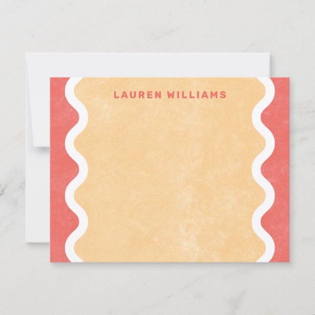 Carte de papier à lettres Wavy Lines - Rouge (Devant)