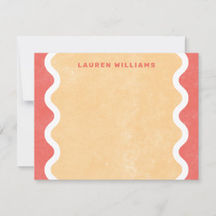 Carte de papier à lettres Wavy Lines - Rouge