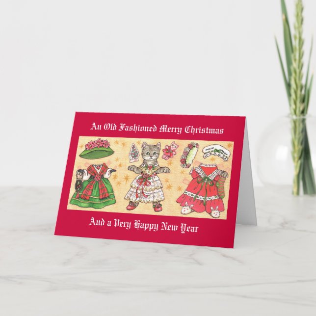 Carte de papier de chat Noël (Devant)