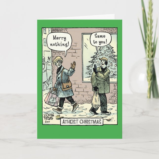 Carte de papier de plaisanterie athée de Noël (Devant)