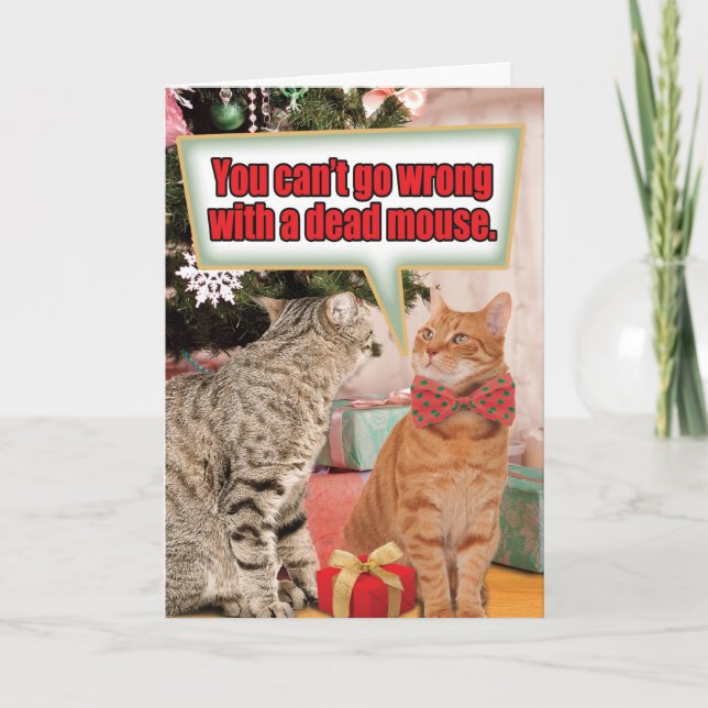Carte de papier de souris d'humour mort de Noël (Devant)