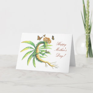 Carte de papillon et de dragon du jour de mère