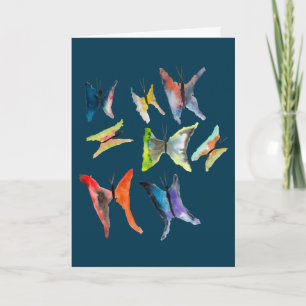 Carte de papillons couleur aquarelle