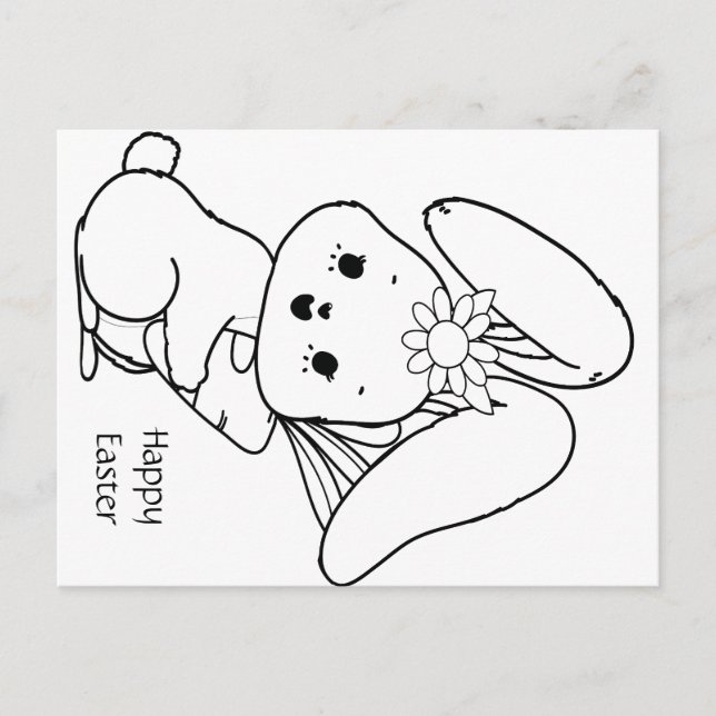 carte de Pâques à colorier soi-même (Devant)